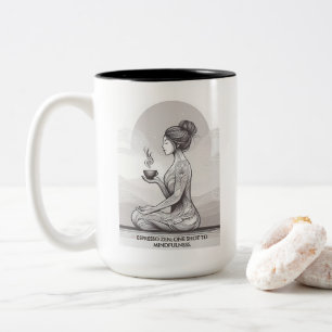Espresso Zen; One Shot To Mindfullness Two-Tone Coffee Mug