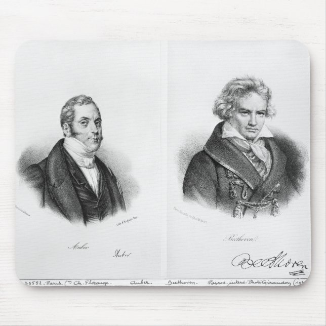 Esprit Auber  and Ludwig van Beethoven Mouse Pad (Front)