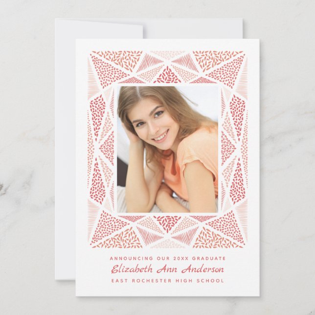 Esprit Graduation Photo Announcement Blush (Front)