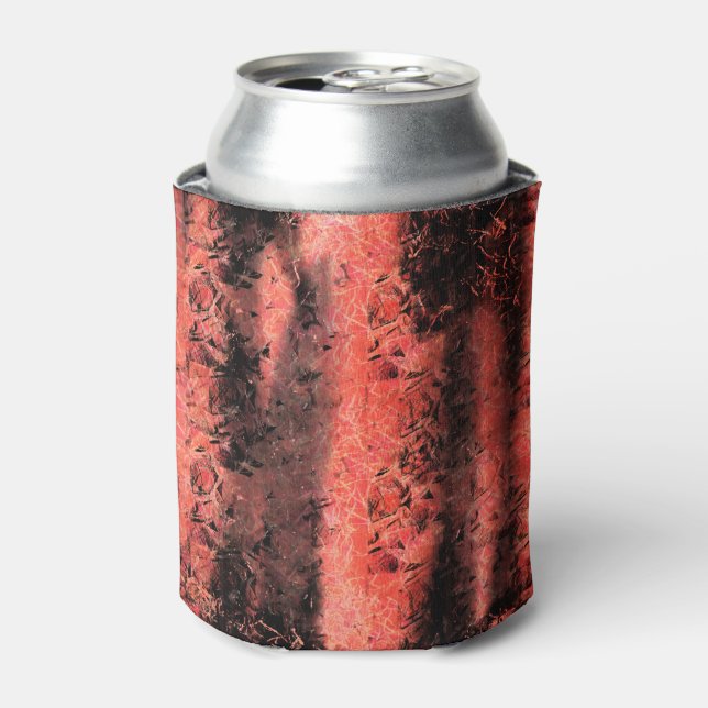 Esquisita textura coral avermelhado amassado can cooler (Can Front)