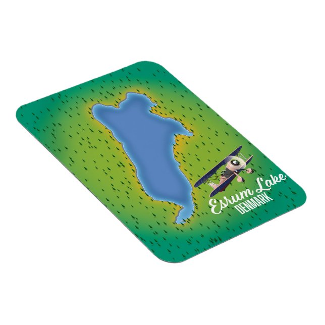 Esrum Lake Denmark travel map Magnet (Right Side)