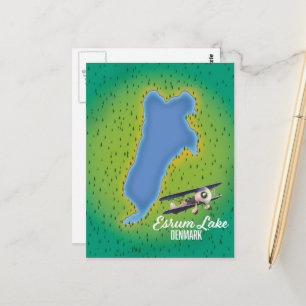 Esrum Lake Denmark travel map Postcard