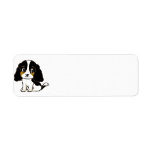 ess black white tan cartoon return address label