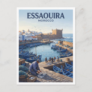 Essaouira Fishing Port Morocco Travel Gift Postcard