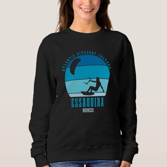 Essaouira Kitesurfing Atlantic Kitesurfer Girl Sweatshirt (Front)