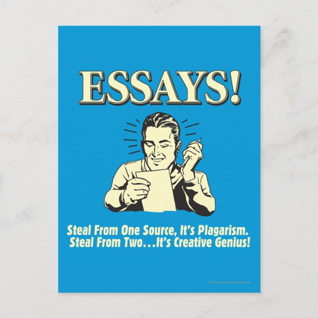 Essays: Steal 1 Plagiarism 2 Genius Postcard (Front)