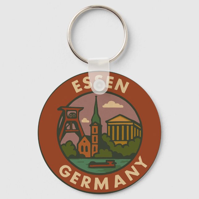 Essen Germany City Art Key Ring (Front)