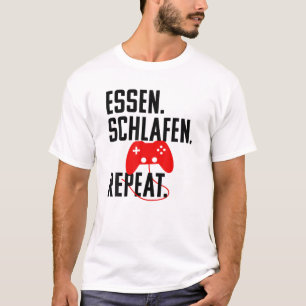 Essen Schlaf Zocken Repeat! Funny Gamer Saying Gif T-Shirt