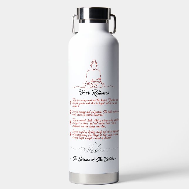 Essence of Buddha : 4 Reliances Water Bottle (Front)