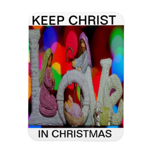 Essence of Christmas With Love of Nativity Scene Magnet