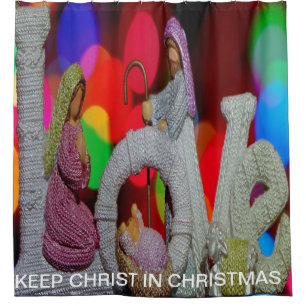 Essence of Christmas With Love of Nativity Scene Shower Curtain