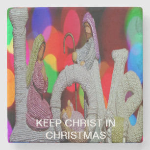 Essence of Christmas With Love of Nativity Scene Stone Coaster