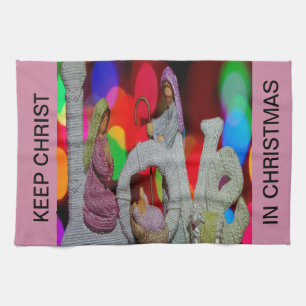 Essence of Christmas With Love of Nativity Scene Tea Towel