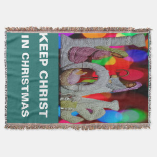 Essence of Christmas With Love of Nativity Scene Throw Blanket