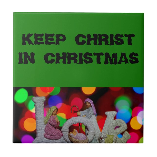 Essence of Christmas With Love of Nativity Scene Tile (Front)