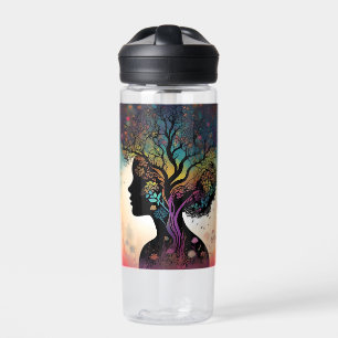 **"Essence of Earth: Abstract Lady Mother Nature"* Water Bottle