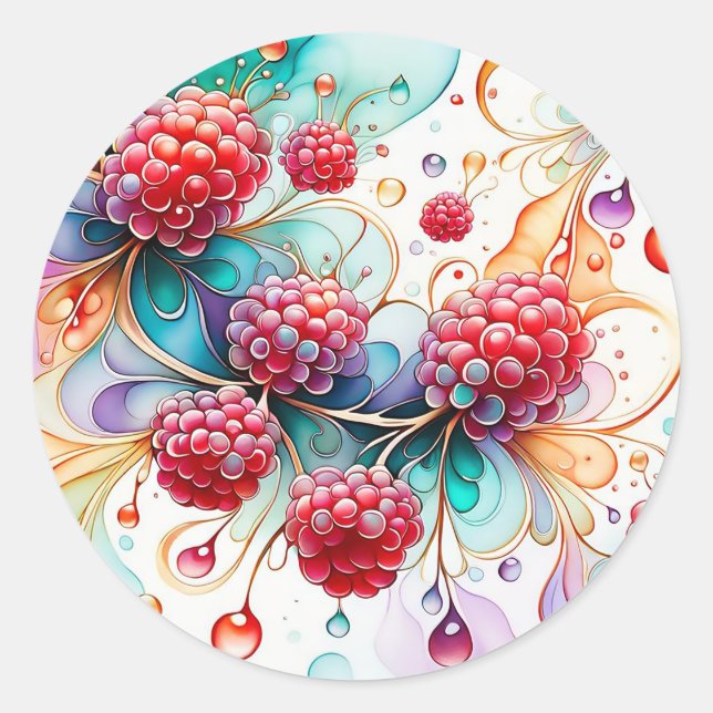 Essence of Raspberry Classic Round Sticker (Front)