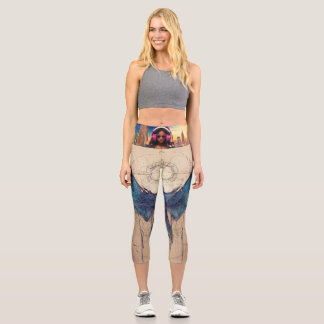  Essence of Simple Drawing, Wings as Inspiration  Capri Leggings