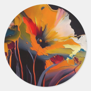 Essence Of The Garden – Abstract Floral Expression Classic Round Sticker