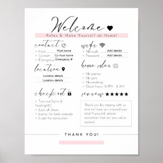 Essential Airbnb Info Sign - Airbnb House Rules