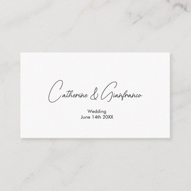 Essential and elegant QRcode wedding details Enclosure Card (Front)