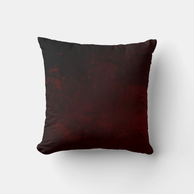 Essential Deep Dark Burgundy Mottled Urban Grunge Cushion (Front)