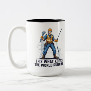 Essential Electrician Utility Lineman funny Two-Tone Coffee Mug