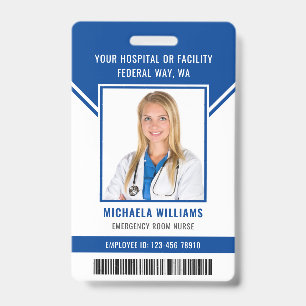 Essential Employee Barcode Photo Security ID Badge