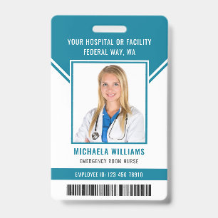 Essential Employee Barcode Photo Security ID Badge