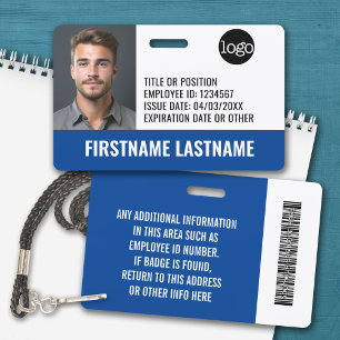 Essential Employee ID Photo, Bar Code, Logo, Issue ID Badge