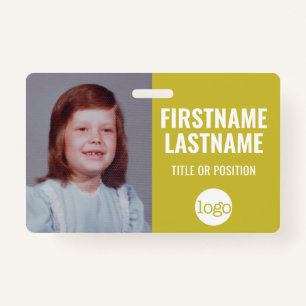 Essential Employee ID Photo, Bar Code, Logo, Name ID Badge