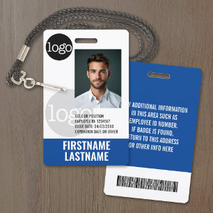 Essential Employee ID Photo Barcode Watermark Logo Badge