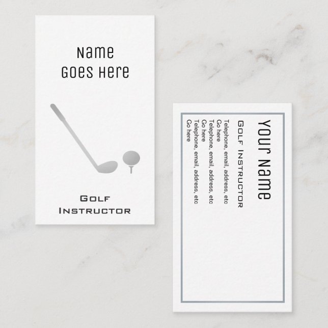 "Essential" Golf Professional Business Cards (Front/Back)