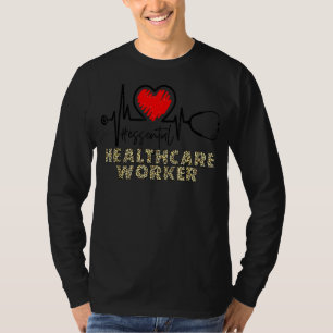 Essential Healthcare Worker Leopard Stethoscope He T-Shirt