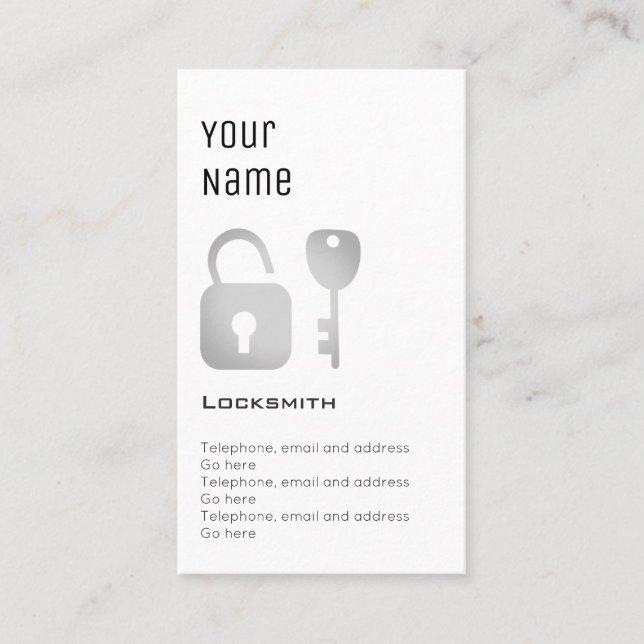 "Essential" Locksmith Price Cards (Front)