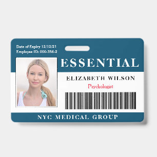 Essential   Modern Employee Photo ID Badge