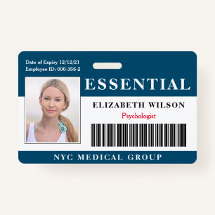Essential   Modern Employee Photo ID ID Badge