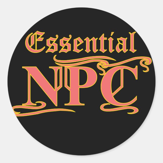 Essential NPC Do Not Maim Rob or Kill Funny RPG Classic Round Sticker (Front)