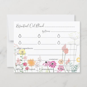 Essential Oil Blends Recipe Directions Card