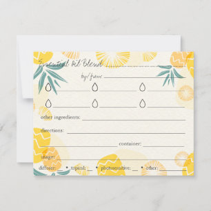 Essential Oil Blends Recipe Directions Card