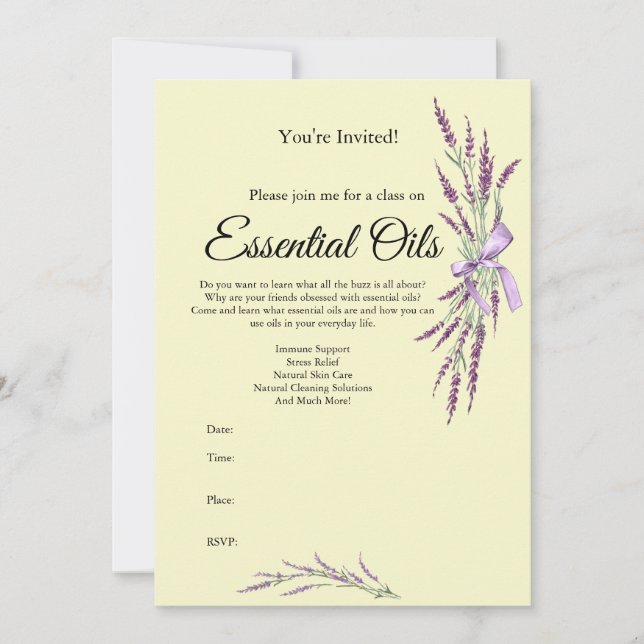 Essential Oil Class Invitation (Front)