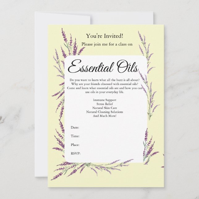 Essential Oil Class Invitation (Front)