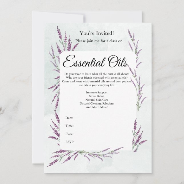 Essential Oil Class Invitation (Front)