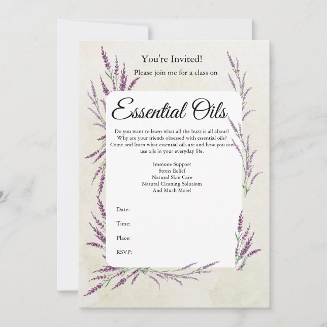 Essential Oil Class Invitation (Front)