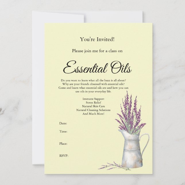 Essential Oil Class Invitation (Front)