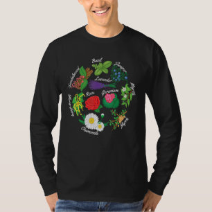 Essential Oil Herb Rose Lavender Basil Geranium Pl T-Shirt