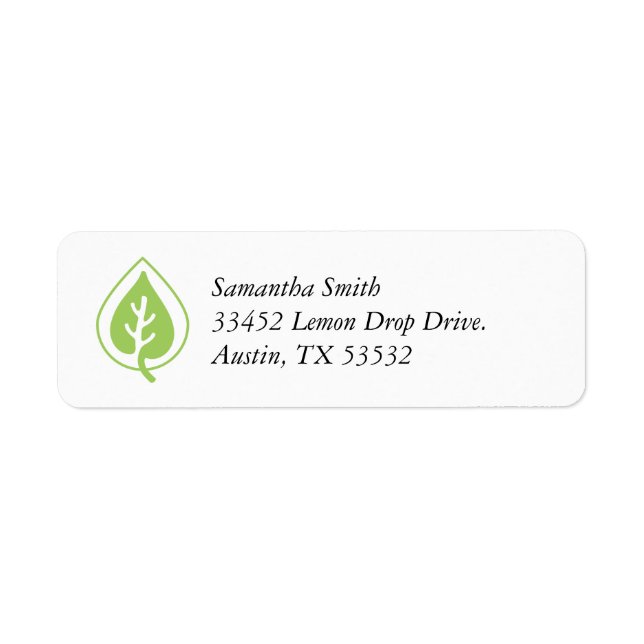 Essential Oil Leaf Logo Business Address Return Address Label (Front)