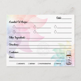 Essential Oil Recipe Postcard