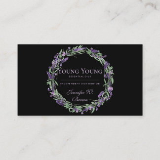 Essential Oils Circle Lavender Frame Business Card