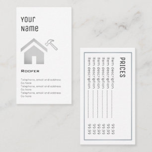 "Essential" Roofer Price Cards
